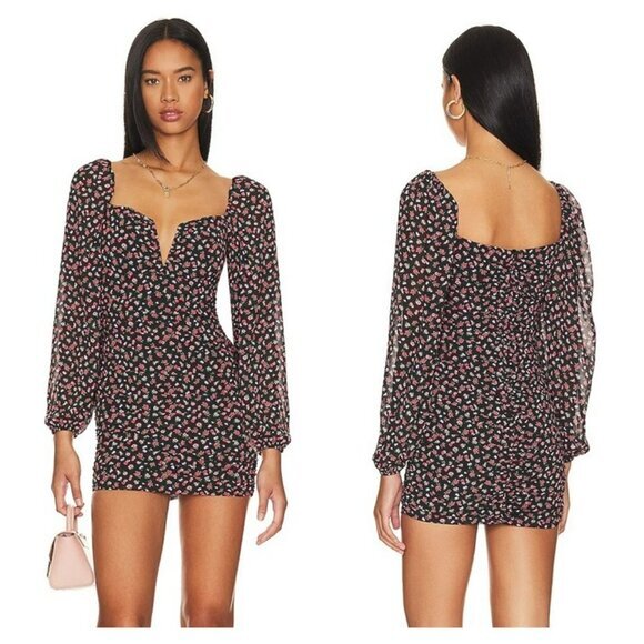 More To Come Viviana Mini Dress Black Floral